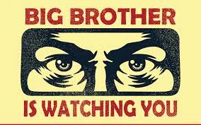 Big Brother Is Watching You — bold eyes on yellow ground